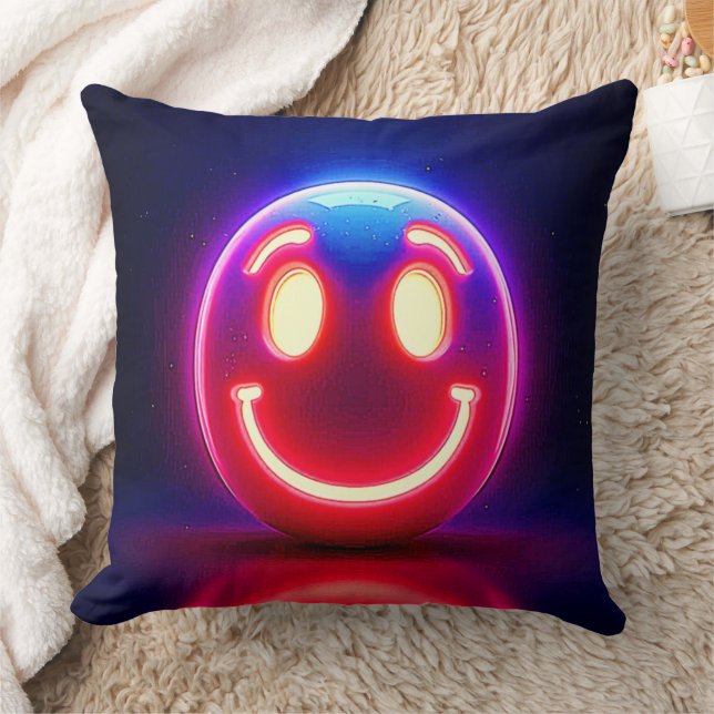 Neon Smile: Happy Glow Kissen (Decke)