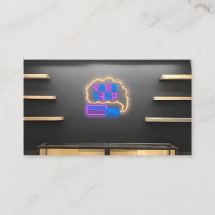 Neon Smoke Shop Business Card Visitenkarte