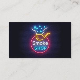 Neon Smoke Shop Business Card Visitenkarte