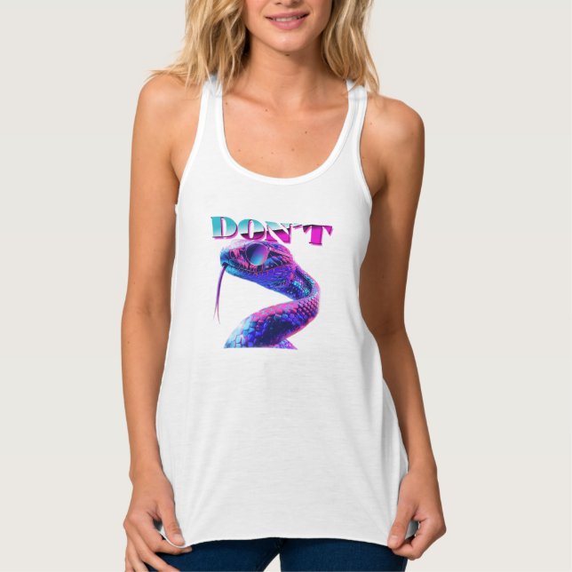 Neon Snake Art - Bold Don't Statement Design Tank Top (Vorderseite)