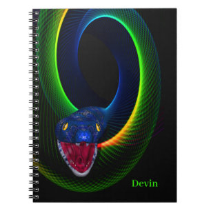 Neon Snake Personalisiert Notizblock