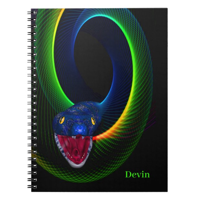 Neon Snake Personalisiert Notizblock (Vorderseite)