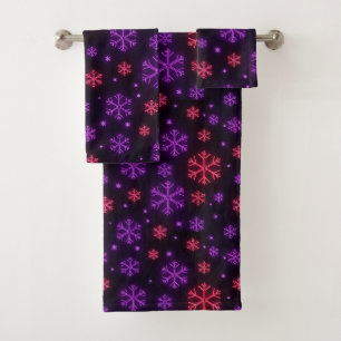 Neon Snowflakes Badhandtuch Set