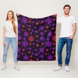 Neon Snowflakes Fleecedecke