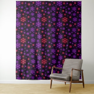 Neon Snowflakes Foto Hintergrund Wandteppich