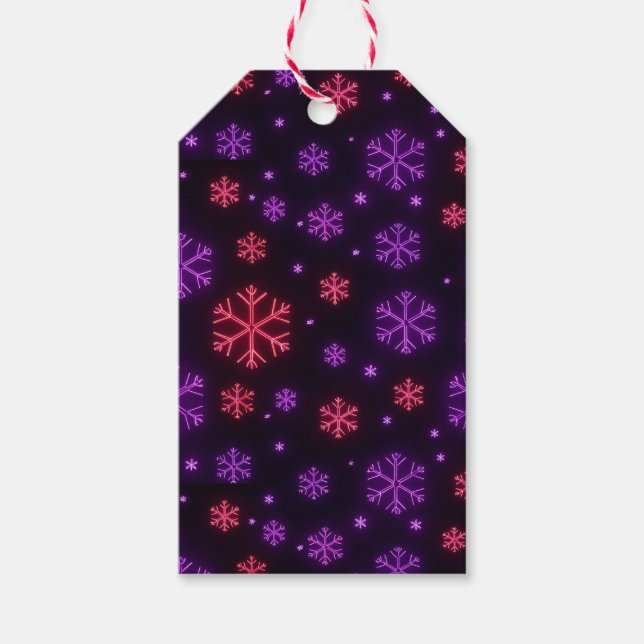 Neon Snowflakes Geschenkanhänger (Vorderseite)