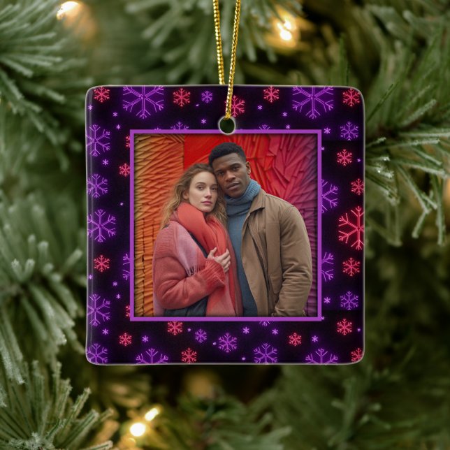 Neon Snowflakes Keramikornament (Baum)