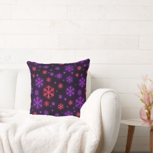 Neon Snowflakes Kissen