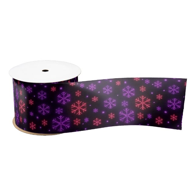 Neon Snowflakes Satinband (Spule)