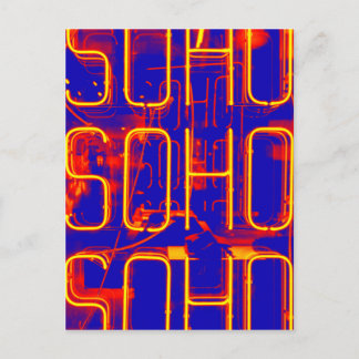 Neon Soho Sign Illuminiert in London Postkarte