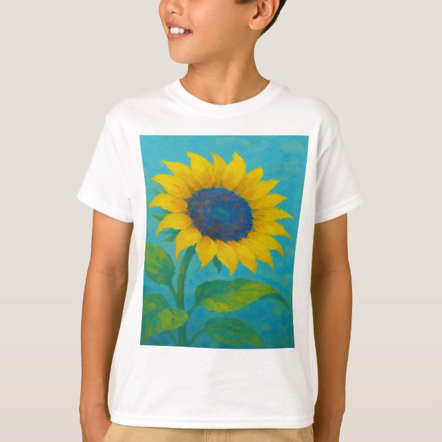 Neon Sonnenblume - Fett Natur in lebendigem Licht T-Shirt (Vorderseite)