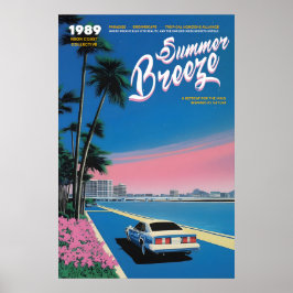 Neon-Sonnenuntergang Miami-Kunstprint 80er Retro-S Poster