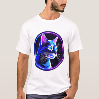 Neon Space Cat T-Shirt