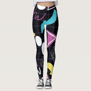 Neon Space Inspiriert geometrisches Muster Leggings