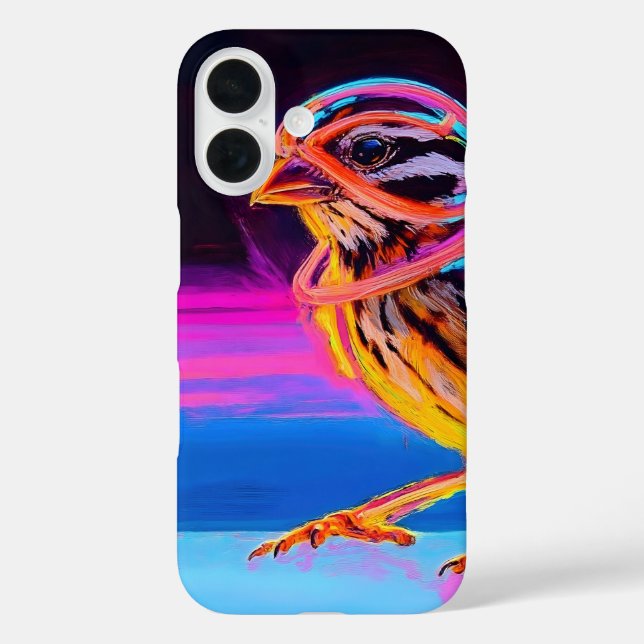 Neon Sparrow mit leuchtenden Akzenten Case-Mate iPhone Hülle (Rückseite)