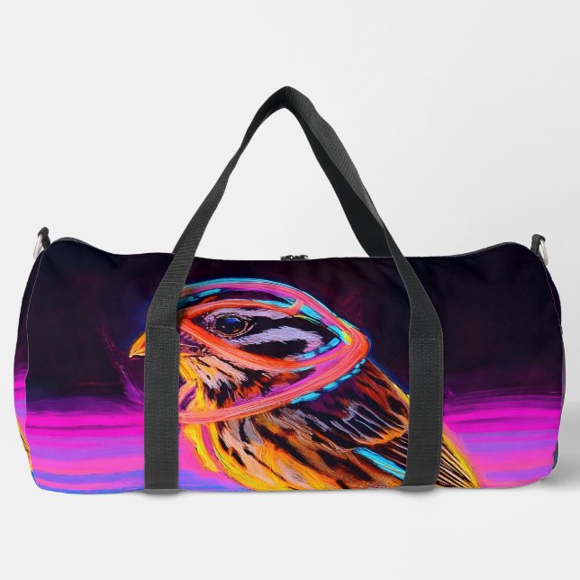 Neon Sparrow mit leuchtenden Akzenten Duffle Bag (Vorderseite)