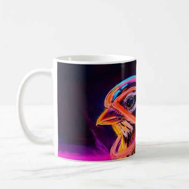Neon Sparrow mit leuchtenden Akzenten Kaffeetasse (Links)
