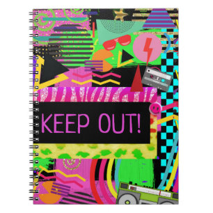 Neon-Spaß Helle Kräftige Bunte Funky 80er Rad Fris Notizblock