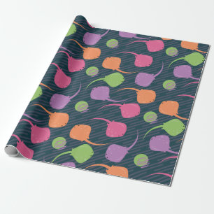 Neon-Spaß-Stachelrochen Farbige Musterung Geschenkpapier