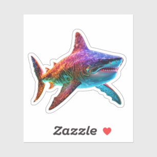 Neon Spectrum Shark Aufkleber