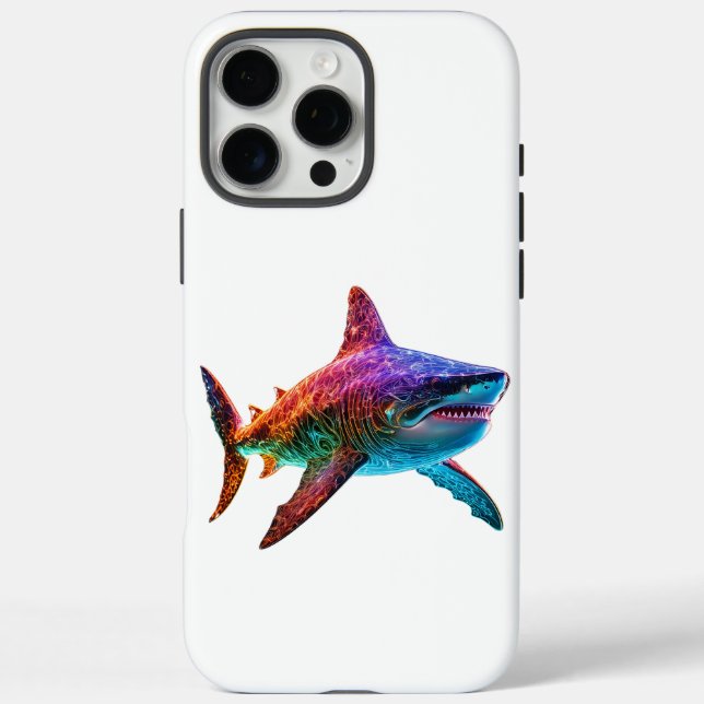 Neon Spectrum Shark Case-Mate iPhone Hülle (Rückseite)