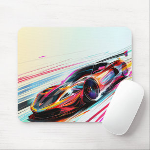 Neon Speed Racer Mousepad