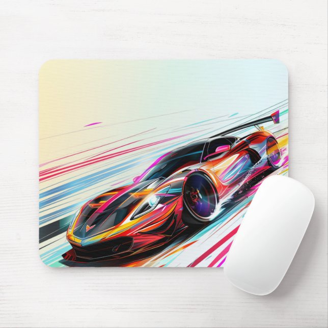 Neon Speed Racer Mousepad (Mit Mouse)