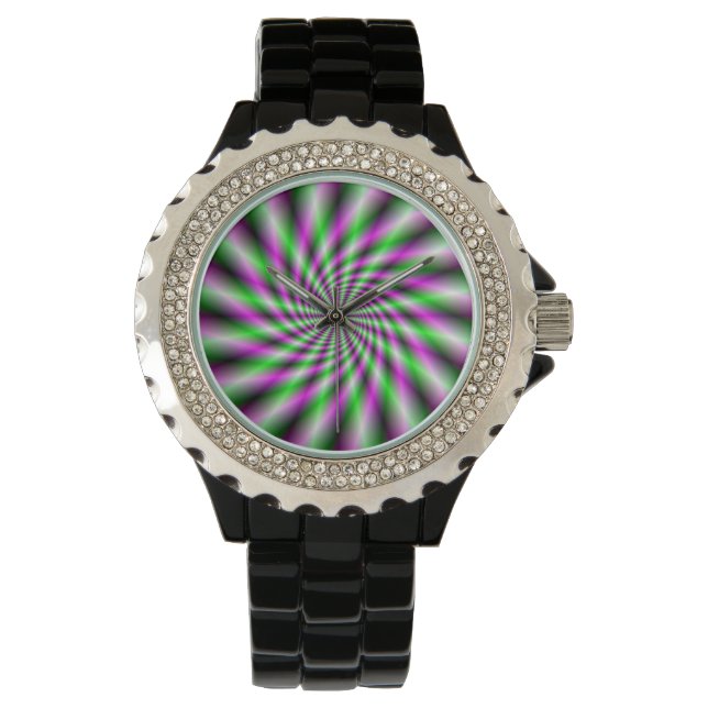 Neon Spinning Wheel Armbanduhr (Vorderseite)