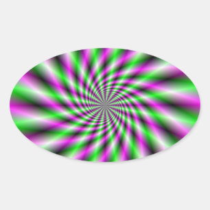 Neon Spinning Wheel Oval Aufkleber