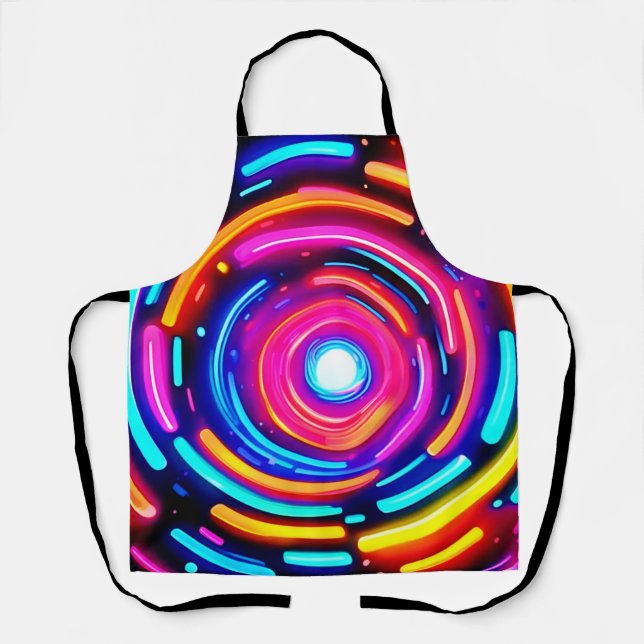 Neon Spiral Light Art Schürze (Vorderseite)