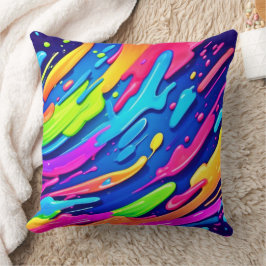 Neon Splash Abstrakt Art Magic Kissen