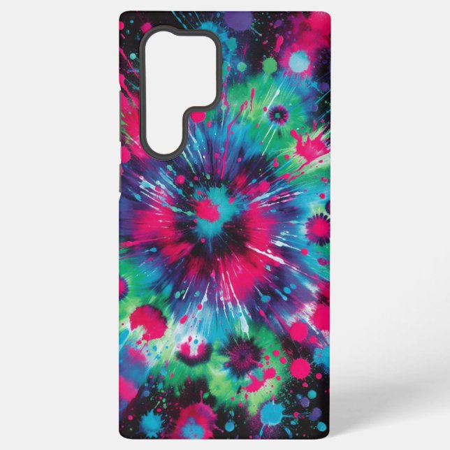 Neon Splash Krawatte Dye Vibes Samsung Galaxy Hülle (Rückseite)