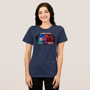 Neon Split‑Panel Ein entzweites Haus Tri-Blend Shirt