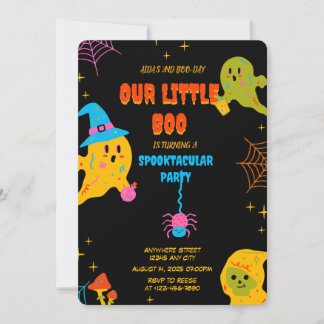 Neon Spooky Geburtstagsparty Einladung