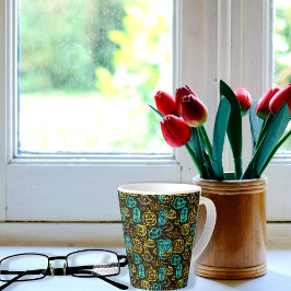 Neon Spooky Halloween Ghost Bats Pumpkins Muster Milchtasse