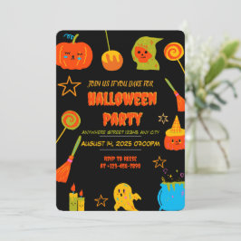 Neon Spooky Halloween-Party Einladung