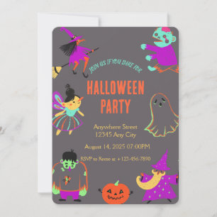 Neon Spooky Halloween-Party Einladung