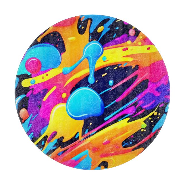 Neon Spritzer Paint Art Schneidebrett (Vorderseite)