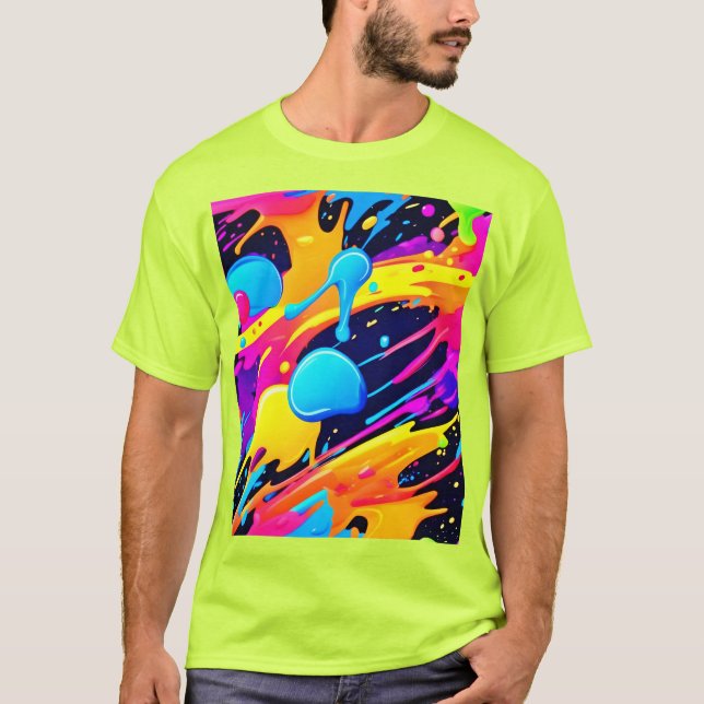 Neon Spritzer Paint Art T-Shirt (Vorderseite)
