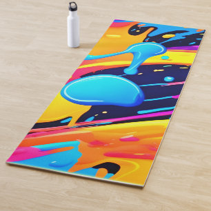 Neon Spritzer Paint Art Yogamatte