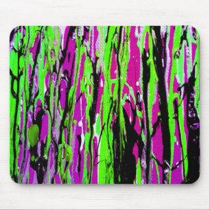 Neon Spritzer Paint Lila Green und Black Mousepad
