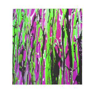Neon Spritzer Paint Lila Green und Black Notizblock