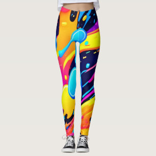 Neon-Spritzfarbe-Kunst Leggings