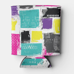Neon Squares Retro Abstraktes Muster Dosenkühler
