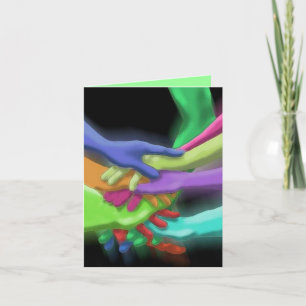 Neon Stacks Hands DANK YOU Card for Friends Dankeskarte