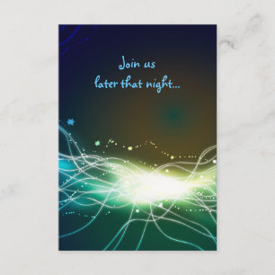 Neon Star Bar Mitzvah Party Empfang Card Begleitkarte