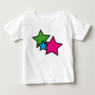 Neon Stars Pink Green Blue Colorful Baby T-shirt