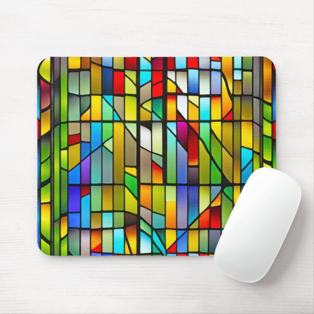 Neon Stated Glass Abstrakt Mousepad (Mit Mouse)