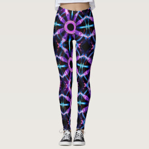 Neon Sternenexplosion Kaleidoskop Leggings