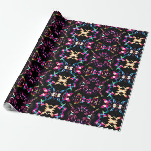 Neon Sternexplosion Kaleidoskop Geschenkpapier